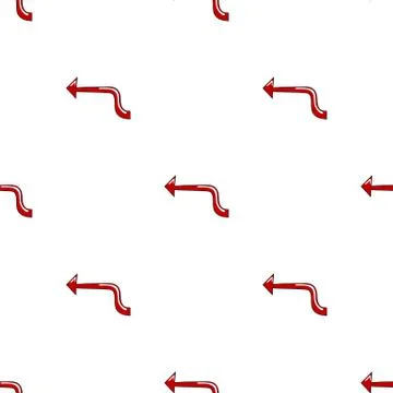 Seamless pattern with red devil tails isolated on white background. Vector. Stock Illustration