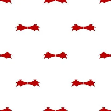 Seamless pattern with red devil wings isolated on white background. Vector. 스톡 일러스트