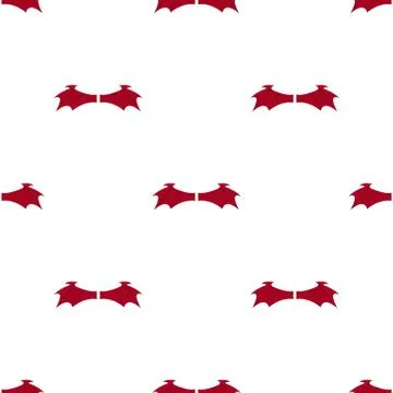 Seamless pattern with red devil wings on white background. Vector illustration. Stock Illustration