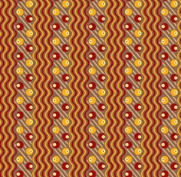 Seamless pattern with red dots. Pastel wave background Stock Illustration