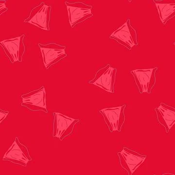 Seamless pattern red drawstring bag representing storage and convenience Illustrazione stock