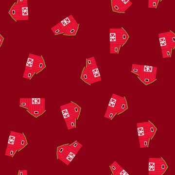 Seamless pattern red farm barn building representing rural life Stock Illustration