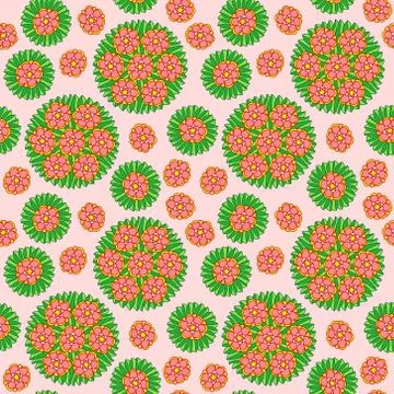 Seamless Pattern with red flower Stock Illustration