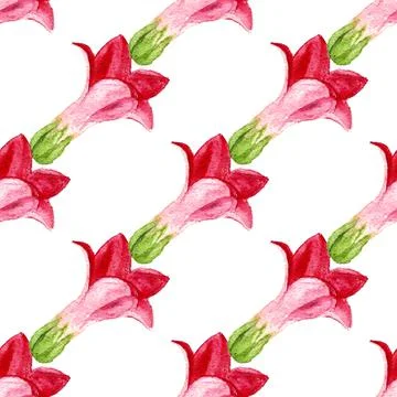 Seamless pattern with red flower Stock Illustration