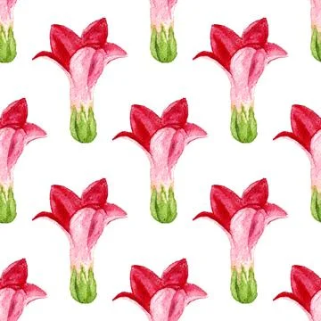 Seamless pattern with red flower Stock Illustration