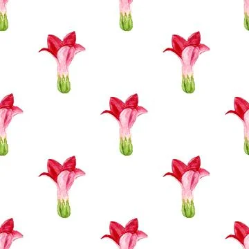 Seamless pattern with red flower Stock Illustration