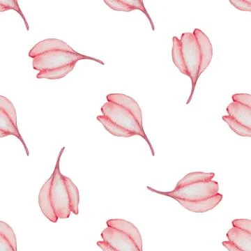 Seamless pattern with red flowers Stock Illustration