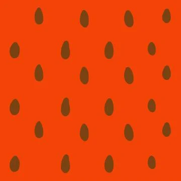 Seamless pattern of red fresh watermelon with brown seeds. Simple and beautiful Stock Illustration