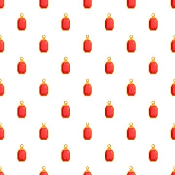 Seamless pattern with red gemstone pendants repeating background イラスト素材