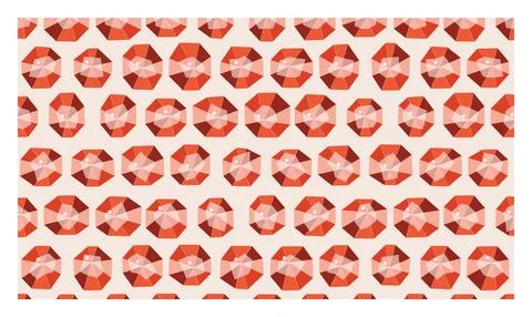 Seamless pattern of red geometric jewel shapes on light background for fabr.. 스톡 일러스트