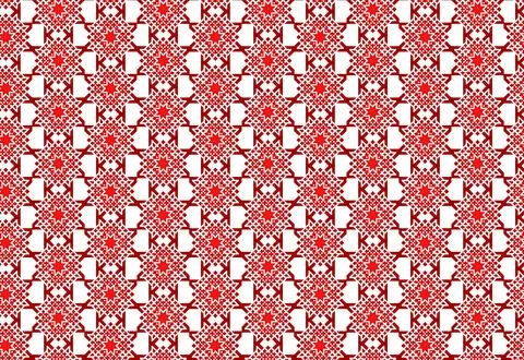 Seamless Pattern Red Geometric Star Motif Abstract Design Represent Islamic A Stock Illustration
