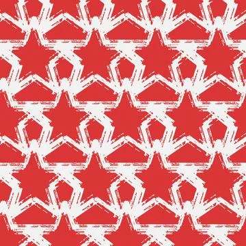 Seamless pattern red graffiti star, paint textured for scrapbook design Illustrazione stock