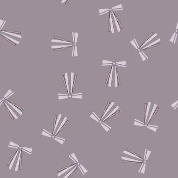 Seamless pattern red hair ribbon cartoon vector Stock Illustration