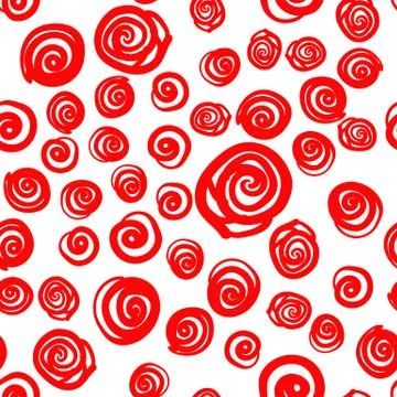 Seamless pattern with red hand painted dots or paint splashes. Seamless Textu Illustrazione stock