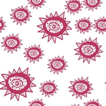Seamless pattern with red hand painted flowers. Seamless Texture pattern. Vector 스톡 일러스트