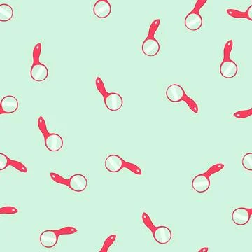 Seamless pattern red handheld personal accessory with reflective surface Stock Illustration