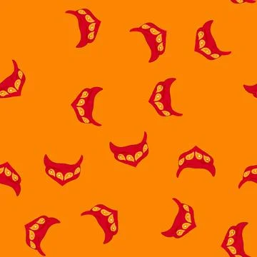 Seamless pattern red handkerchief wild west cartoon vector Stock Illustration