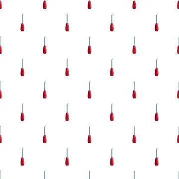 Seamless pattern of red handled dental elevators for surgical design Illustrazione stock
