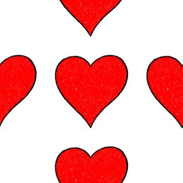 Seamless Pattern Red Heart Иллюстрация