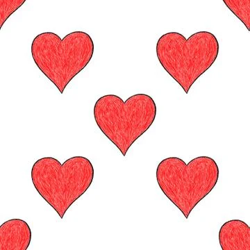 Seamless pattern with red heart sign Stock-Illustration