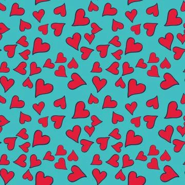 Seamless pattern with red heart for valentine day. vector Stock Illustration
