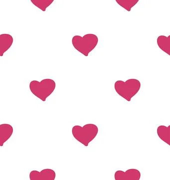 Seamless pattern with red hearts and the inscription love you. Decorative ele Stock Illustration