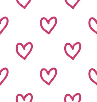 Seamless pattern with red hearts and the inscription love you. Decorative ele Stock Illustration