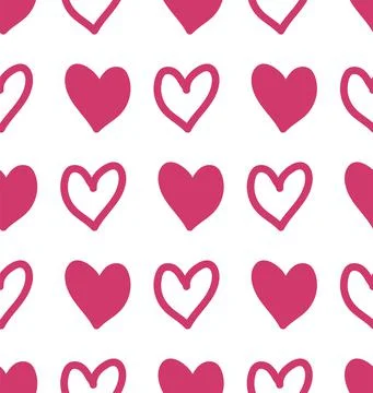 Seamless pattern with red hearts and the inscription love you. Decorative ele Stockillustratie