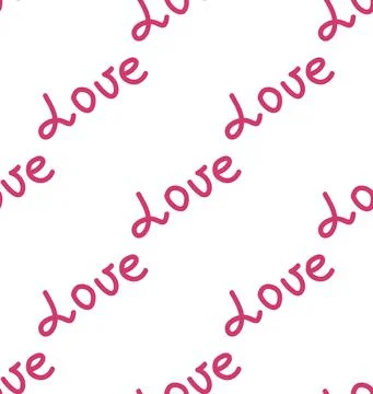 Seamless pattern with red hearts and the inscription love you. Decorative ele Illustrazione stock