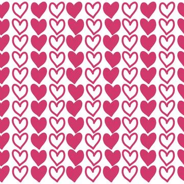 Seamless pattern with red hearts and the inscription love you. Decorative ele Stock Illustration