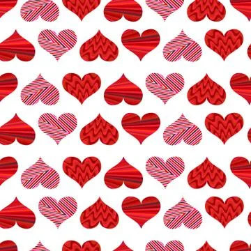 Seamless pattern with red hearts Illustrazione stock