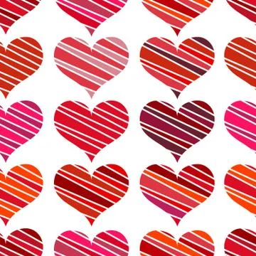 Seamless pattern with red hearts Stock Illustration