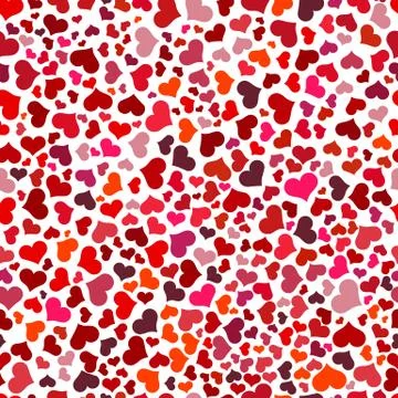 Seamless pattern with red hearts Illustrazione stock