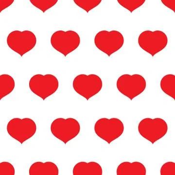 Seamless pattern with red hearts Stock Illustration