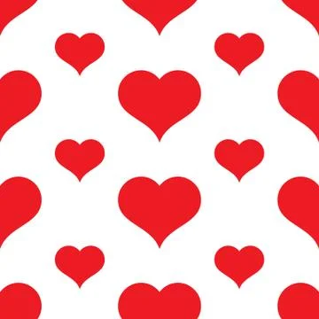 Seamless pattern with red hearts Stock Illustration