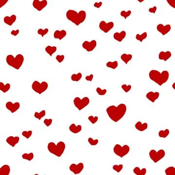 Seamless pattern with red hearts Stock Illustration