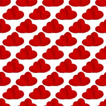Seamless pattern with red hearts Stock Illustration