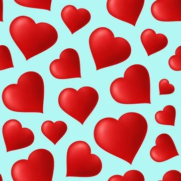 Seamless pattern with red hearts Stock Illustration