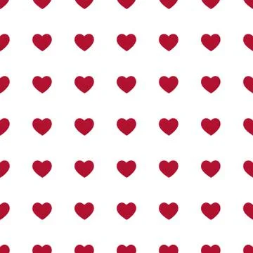 Seamless pattern of red hearts. Love concept. Design for packaging and Stock Illustration