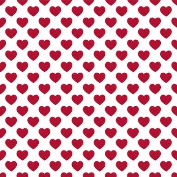 Seamless pattern of red hearts. Love concept. Design for packaging and Stock Illustration