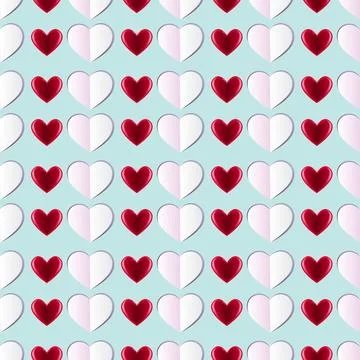 Seamless pattern with red hearts. Packaging, fabric, printing, paper. Valentine Stock Illustration
