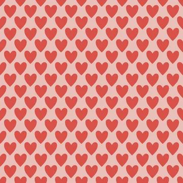 Seamless Pattern with Red Hearts on Pink Background. Trendy Romantic Surfac.. Stock Illustration