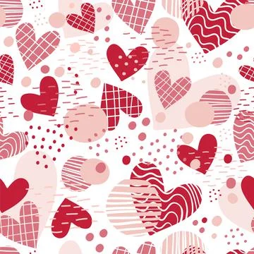 Seamless pattern with red hearts vector illustration Stock Illustration