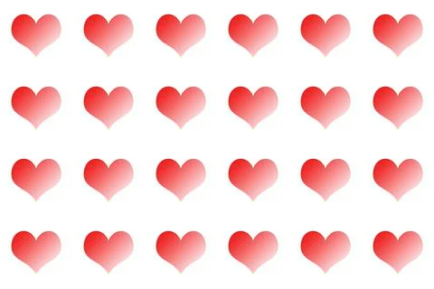 Seamless pattern of red hearts on a white background. Design for Valentine's Day Stock Illustration