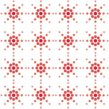 Seamless pattern with red hexagons variety on a white background Stock Illustration