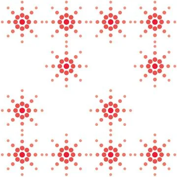 Seamless pattern with red hexagons on a white background Stock Illustration