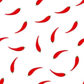 Seamless Pattern Red hot Chili pepper for paper, Fabric, vector illustration Stock Illustration