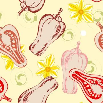 Seamless pattern with red hot pepper Stock-Illustration