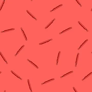 Seamless pattern Red hydraulic cylinder for industrial machinery providing po Stock Illustration