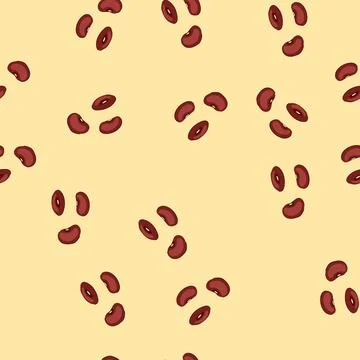 Seamless pattern red kidney beans representing healthy nutritious food 库存插图